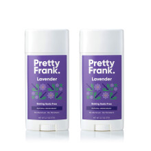 Pretty Frank Natural Aluminum-Free Deodorant Stick, Baking Soda-Free, Lavender (2-Pack) | Sensitive Skin Friendly, Effective Odor Control for Women &