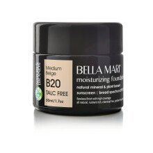Naturlig Fuktgivande Foundation (Medium Beige B20) av Bella Mari; 1,7 Fl Oz Glasburk; Fukt, Täckning och SPF 30