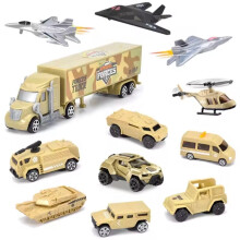 12 PCS Militair Plastic Army Mannen Voertuigen Speelset - Inclusief Stealth Bomber, Tanks, Helikopters, Jagers en Meer