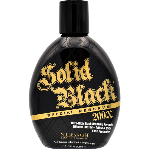 Lotion de bronzage Millennium Tanning Solid Black Special Reserve 200X, 13,5 onces
