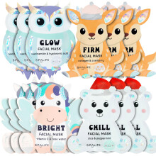 SpaLife Beauty Winter Wonder Tiere Weihnachtsmasken Set | Koreanische Gesichtsmasken | Feuchtigkeitsspendend, Straffend und Strahlend