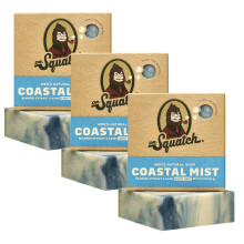 Dr. Squatch Naturlig Tvål för Män - Kallprocessad utan Skadliga Kemikalier - Coastal Mist (5 oz, 3-Pack)