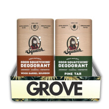 Natural Deodorant Men by Dr. Squatch Wood Barrel Bourbon 2.65 oz Bundle with Dr. Squatch Pine Tar Deodorant 2.65 oz - Jojoba & Shea Butter for Odor Pr