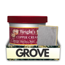Crème nettoyante douce pour cuivre Wright's 8 oz avec chiffon en microfibre - Ensemble cadeau (2 articles)