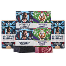 Colección Dr. Squatch WWE - Juego de 4 Jabones y 2 Desodorantes - Jabón Natural Sin Químicos Dañinos