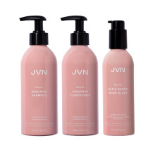 JVN Set Esenciales de Reparación y Brillo, Pack de 3, Champú, Acondicionador y Gloss