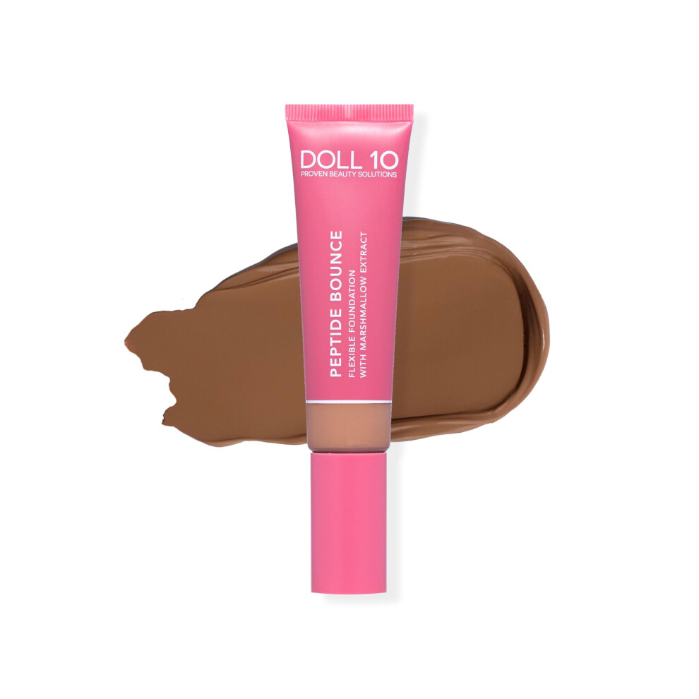 Doll 10 Peptide Bounce Flexible Foundation W/Marshmallow Extract - Hydrating Serum Cream Foundation For Mature Skin - Lightweight, Natural & Clean Mak