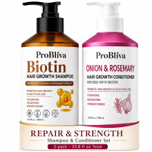 Juego de Champú de Biotina y Acondicionador de Cebolla para Cabello Fino 30+