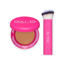 Doll 10 Peptide Bounce Balm Foundation med Buff & Bounce Brush - Återfuktande, åldersbekämpande foundation