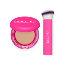 Doll 10 Peptide Bounce Balm Foundation med Buff & Bounce Brush - Åldersbekämpande Foundation för Mogen Hud