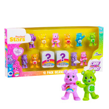 Care Bears Mini Samlarfigurer | 12 Pack Deluxe Box | 12 Överraskningsfigurer med 2 Sällsynta
