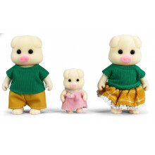 OLEOCA Familjekräm Griskfigur - Set med 3 Samlar Flocked Mini Dockor med Avtagbara Kläder