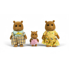 Figuras de Ardilla Marrón OLEOCA - Set de 3 Muñecos Mini Flocked con Ropa Extraíble, Juego de Rol para Niños 3+