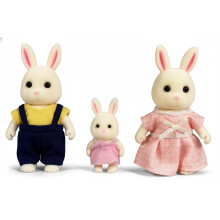 OLEOCA Familiencreme Hasenfiguren - Set mit 3 Sammler Mini-Puppen mit abnehmbaren Kleidern