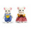 Figuras de Ratón Blanco OLEOCA - Set de 2 Muñecas Mini Flocked con Ropa Desmontable 1