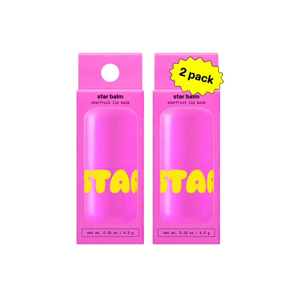 Starface World Starface Star Balm Starfruit, Hydrating Lip Moisturizer With Shea Butter, Cocoa Butter, And Coconut Oil, Juicy Starfruit Flavor, (0.15 Oz, 2 Pack)