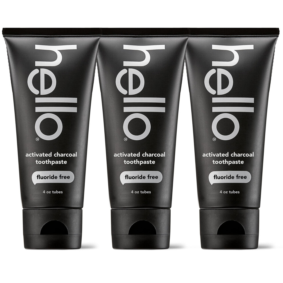 Hello Activated Charcoal Toothpaste, Fluoride Free With Activated Charcoal, Teeth Whitening Toothpaste With Fresh Mint And Coconut Oil, No Sls, Vegan,