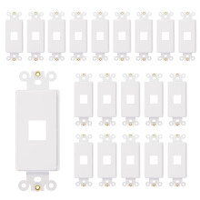 Insert Décorateur à 1 Port, Adaptateur de Plaque Murale, Blanc (Pack de 20)