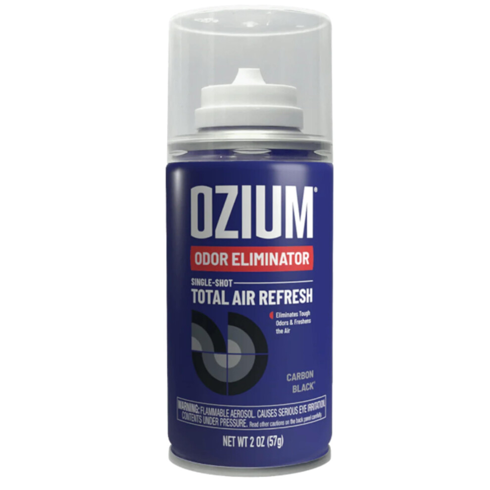 Ozium Air Sanitizer, 2 Oz Car Fogger: Single-Shot Smoke Odor Eliminator & Car Air Freshener (Carbon ) Black 812421033365