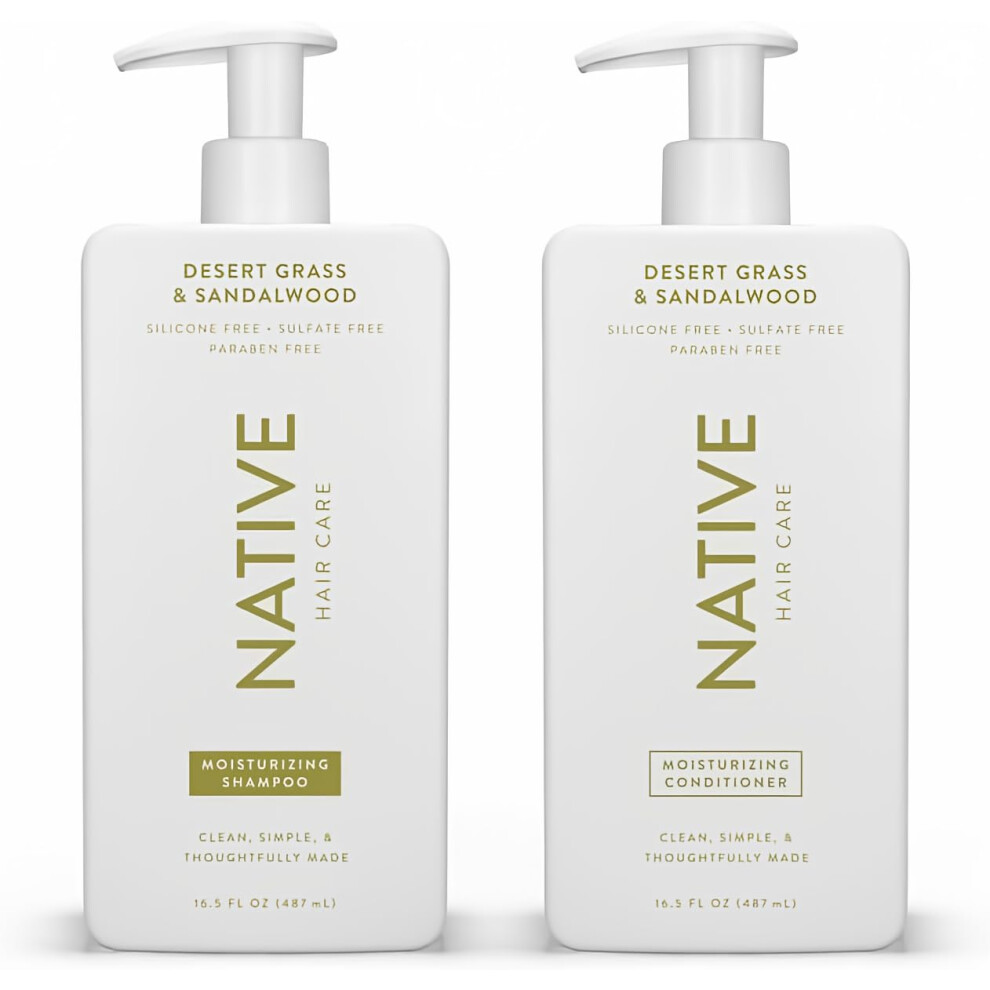 Native Desert Grass & Sandalwood Shampoo And Conditioner Contain Naturally Derived Ingredients | All Hair Types, Color & Treated, Fine To Dry Damaged,