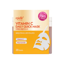 Epielle Vitamin C Korean Gesichtsmasken 20er Pack - Aufhellende Tuchmasken mit Niacinamid für strahlende Haut