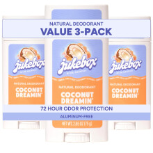Jukebox Natural Womens Deodorant - Aluminum Free, 72 Hour Odor Protection - Made with Arrowroot, Charcoal & Postbiotics - Coconut Dreamin', 2.65 oz (3