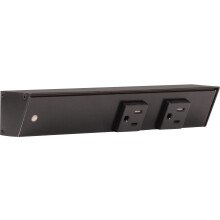 Task Lighting APT Abgewinkelte Steckdosenleiste 9 Zoll Links, 2 Steckdosen, Schwarz