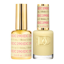 Set de Esmaltes en Gel DND DC, Colección Amarilla, Esmalte UV/LED y Laca de Uñas, Dúo Sin Astillado, 290 U Shine, I shine, 0.5 Fl Oz