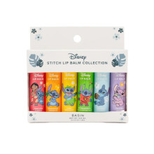 Basin Disney Stitch Läppbalsam Samling | 6 Pack Tropiska Smaker (Ananasparadis, Colada Kokos & Mer)
