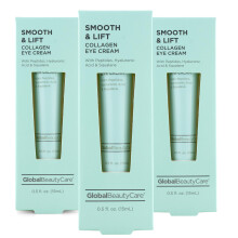 Global Beauty Care Crème Contour des Yeux Collagène - 3-Pack (3x 15ml) avec Peptides & Acide Hyaluronique