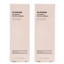 Global Beauty Care Vitamin C Facial Serum - Niacinamide, AHA & Vitamin E, 2-Pack (2x 1 fl oz)