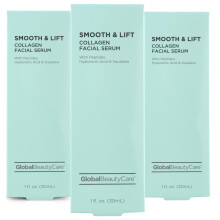 Global Beauty Care Smooth & Lift Collagen Facial Serum - Peptides, Hyaluronic Acid, 3-Pack (3x 1 fl oz)