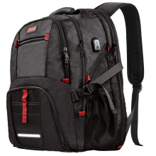 OPACK Sac à dos extra large, durable et convivial pour TSA avec port de charge USB, anti-vol, résistant à l'eau