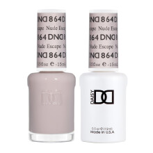 Set de Esmalte en Gel DND, Colección Transparente, Esmalte de Uñas UV/LED, Dúo Sin Chip 864 Nude Escape, 0.5 Fl Oz