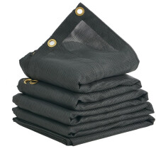 VEVOR Tarp pour camion benne, 6 x 14 pieds, Couverture noire PVC renforcée avec poches, œillets en laiton