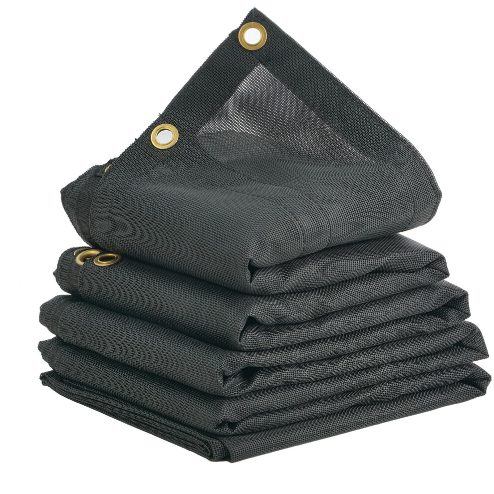 Photos - Other for Repair Vevor Dump Truck Mesh Tarp, 6 x 14 ft, PVC Coated Black Heavy Duty Cover with 5.5" 18oz Double Pocket, Brass Grommets, Reinf 