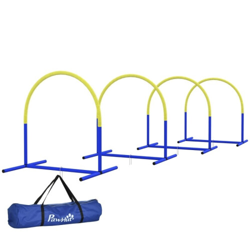 Tragbares Hunde-Agility-Trainingsset mit Tragetasche, Gelb