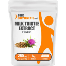 BulkSupplements.com Mjölktistel Extrakt Pulv - Örtsupplement, Glutenfri, 250mg per Portion, 1kg (2.2 lbs)