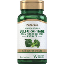 Piping Rock Sulforafan Kapslar | 400mcg | 90 Piller | Från Broccolifrö Extrakt | Ej GMO, Glutenfri