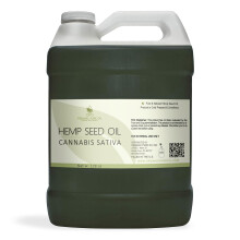 Hampfröolja - Ren, Ofiltrerad, Kallpressad, Ekologisk Non-GMO, Extra Jungfrulig, 128 oz / 1 Gallon