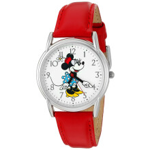 Disney Minnie Mouse Adult Classic Cardiff Articulating Hands Analog Quartz Leather Strap Watch