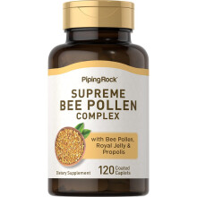Piping Rock Bi-Pollen med Kunglig Gelé och Propolis | 120 Kapletter | Kosttillskott för Kvinnor och Män | Icke-GMO, Glutenfri