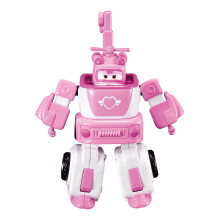 Super Wings - 7' Dizzy Rescue Tow med 2' Pink Transform-a-Bot Mini Figur, Flygplansleksak för 3-5 åringar