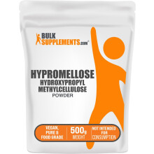 BulkSupplements.com Hypromellose Pulver - Hydroxylpropyl Methylcellullose, Excipiens & Förtjockningsmedel - Livsmedelsklass & Vegansk 500g (1.1 lb)