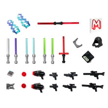 LEGO Star Wars Zubehör- und Waffenpaket - 8 Lichtschwerter, 8 Blaster, 2 Ständer und mehr