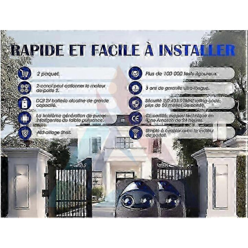 Télécommande électrique pour garage Nice Flo2r-s 433,92 MHz 1
