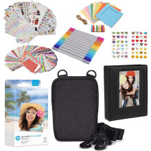 HP Sprocket 3.5 x 4.25” Zink Photo Paper - Kit: 50 Pack Zink Paper, Case, Photo Album, Markers, Sticker sets