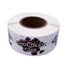 Choklad Chips Smak Etiketter - Livsmedelsbutik, Bageri, Bondemarknad 1.25 x 2 Tum Oval 500 Klistermärken