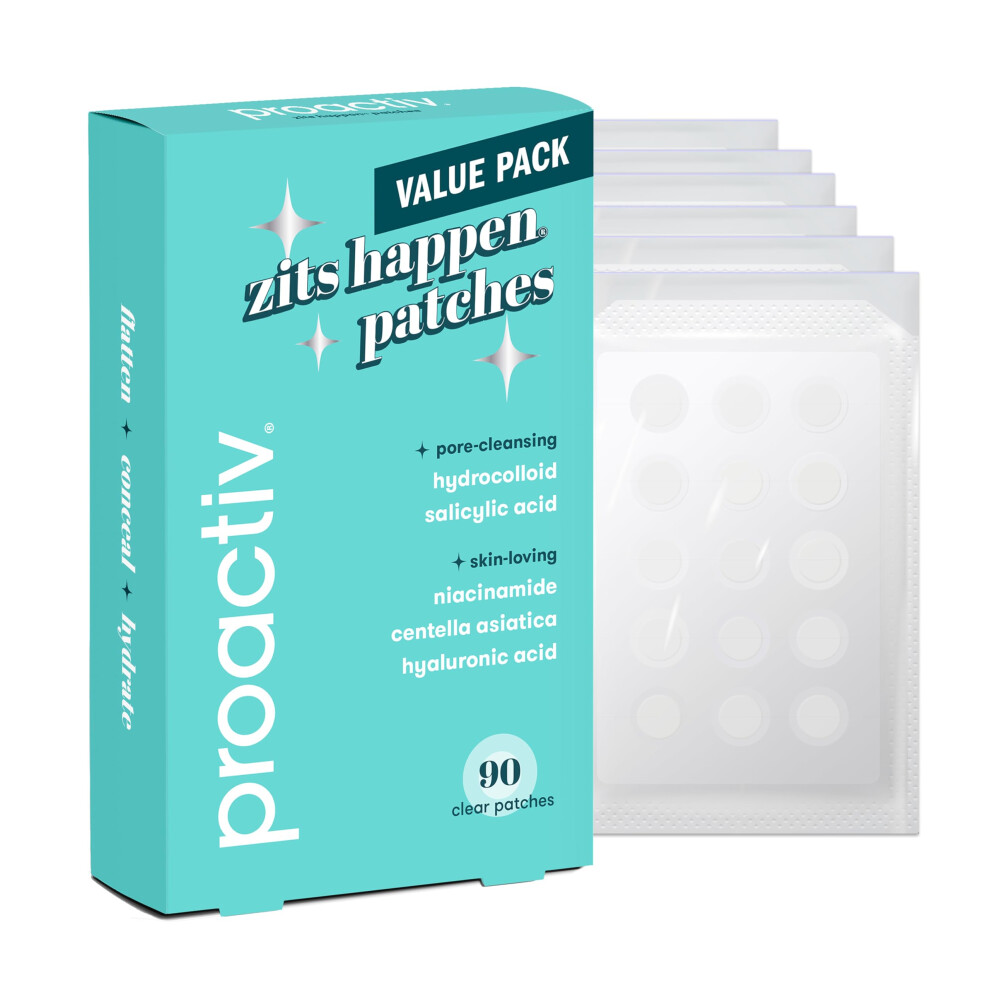 Proactiv Zits Happen Hydrocolloid Acne Patches, Pimple Patches For Face And Back Acne With Pore Cleansing Salicylic Acid, 90 Count