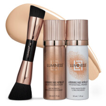 LUMINESS Silk Airbrush Spray Foundation 3-PC Kit - Foundation, Primer & Brush - Byggbar Täckning, Anti-Aging
